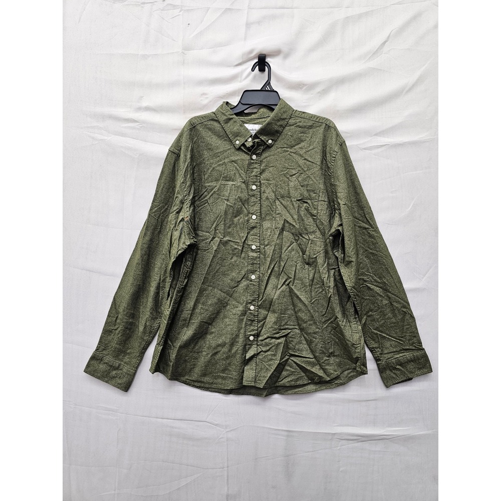 Goodfellow & Co Mens Every Wear Oxford Button Up Shirt Green Cotton Size XXL